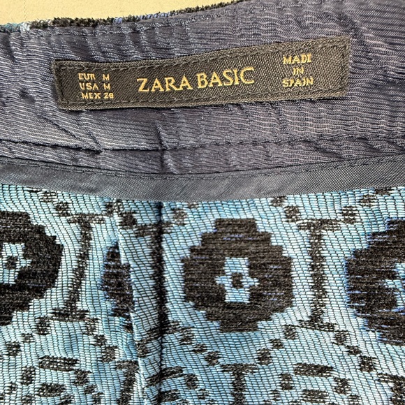 Zara‎ Black and Blue Geometric Mini Skirt - Picture 10 of 12